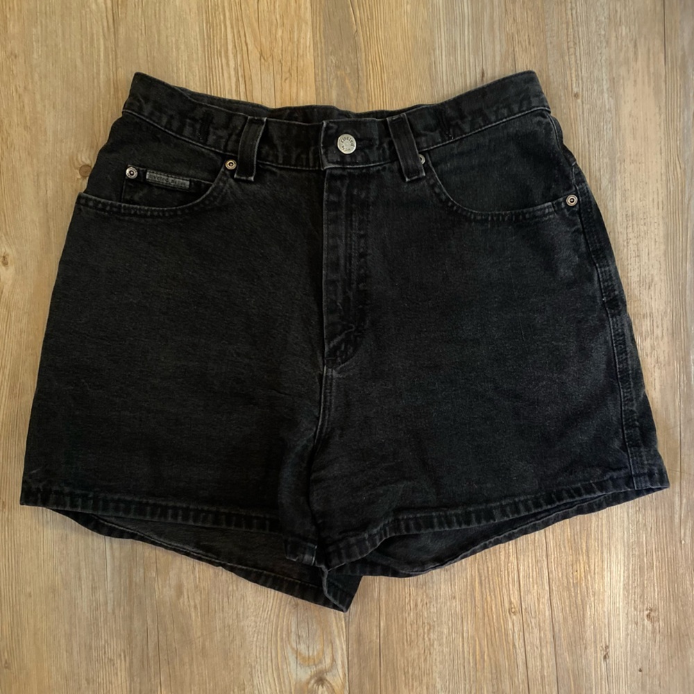 Vintage Lee Women's High Waisted Black Jean Shorts